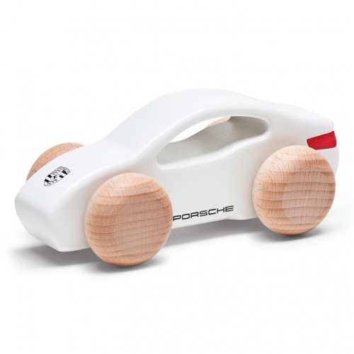 Porsche Taycan Collection Kids White / Red Wooden Toy Car